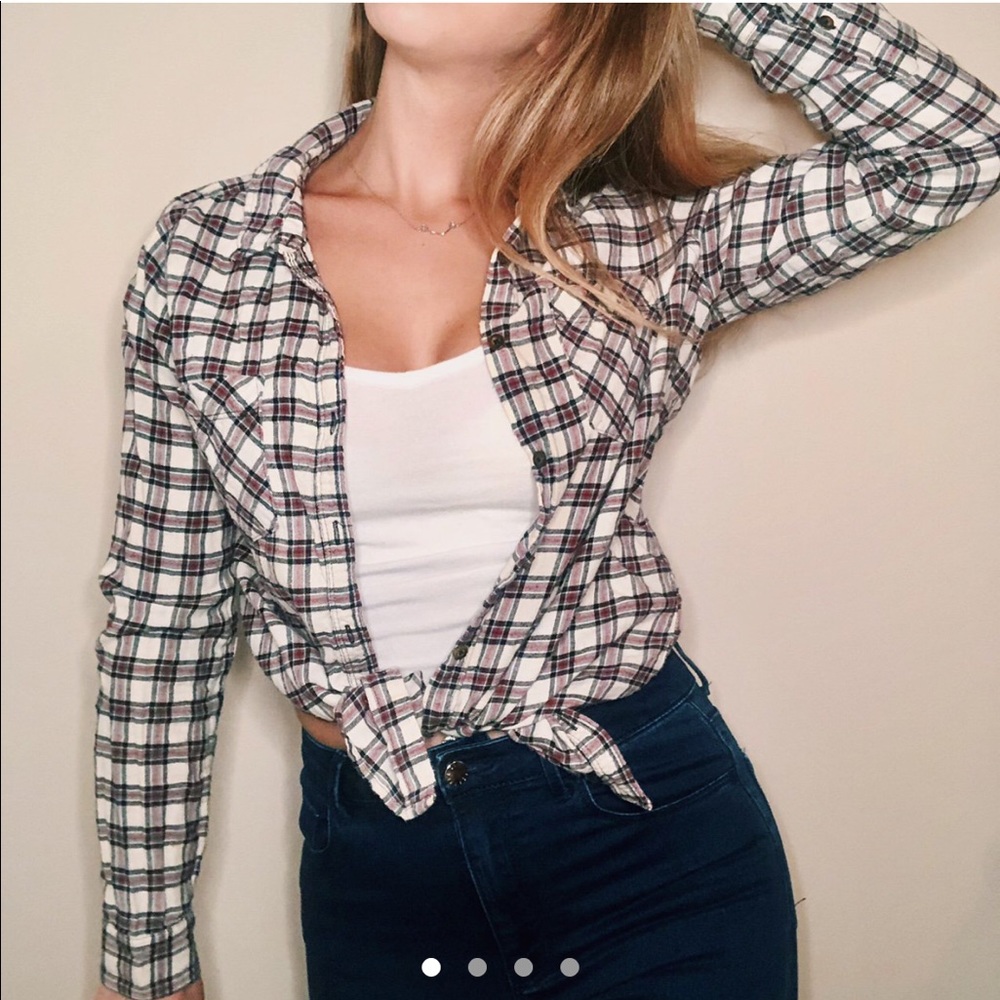 Off-white Red Black Plaid Flannel
